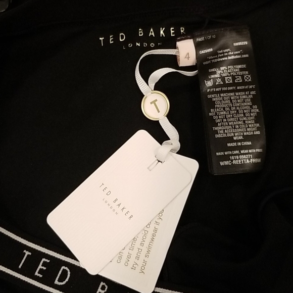 💕TED BAKER LONDON💕 Reetta Logo Bikini Bottoms Black TB4 US 10 NWT - Picture 11 of 16